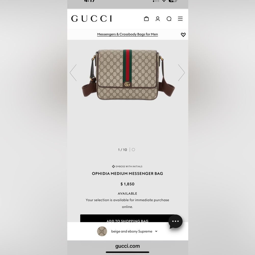 GUCCI Supreme Canvas Web Sherry Line Shoulder Cross Bag GG With Gucci Wa… - Picture 12 of 12